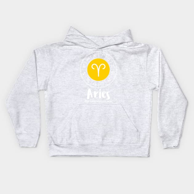 Aries The Courageous One Kids Hoodie by Science Puns